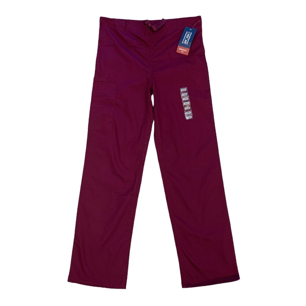 Cherokee Uniforms Unisex Fit Womens XXS Wine Scrub Pants Drawstring Pockets